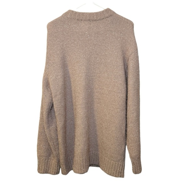 H&M shimmer Knit sweater womens medium pink beige - Picture 2 of 8